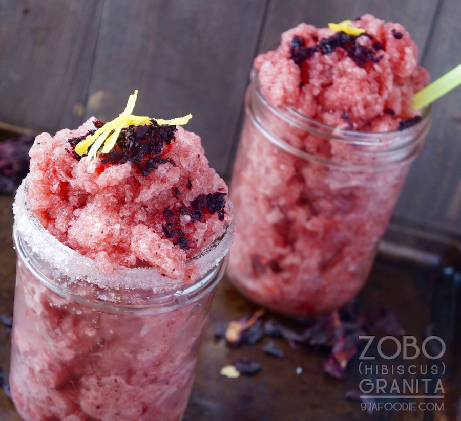 Zobo (Hibiscus) - Granita - summer - shaved - ice - popsicle - Nigerian - slushy - zobo - hibiscus - jamaica copy