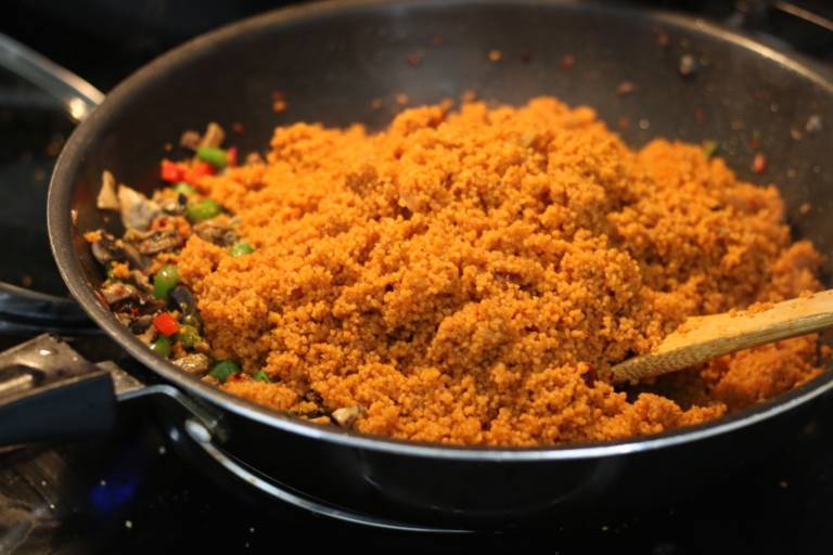 How to Make Fried Jollof Couscous