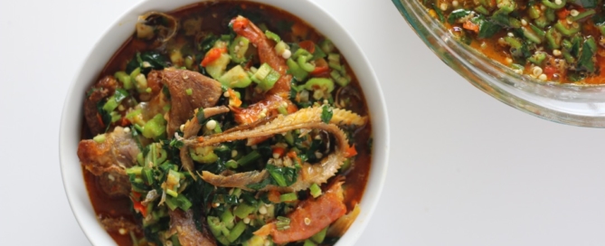African Nigerian soup okra okro panla okele swallow palm oil