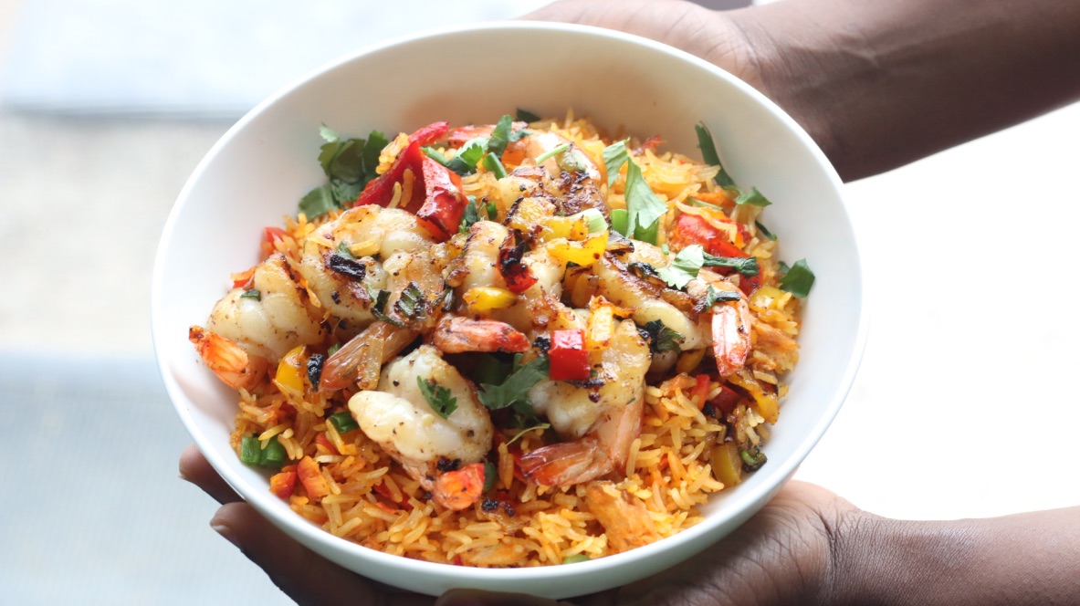 Rice - Nigerian - recipe - easy - beginner - best - shrimps